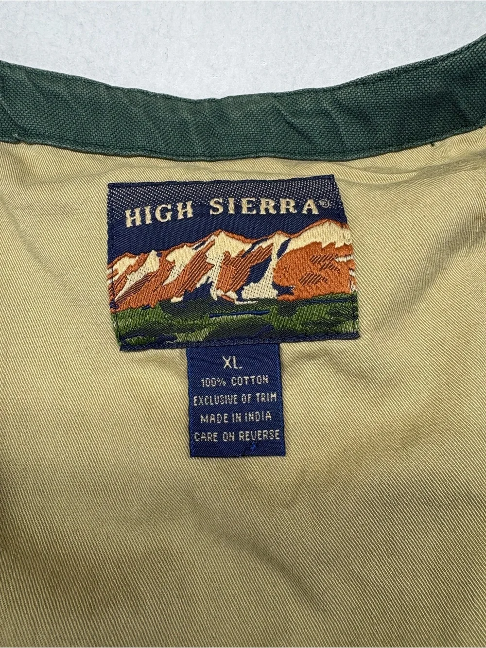 VTG High Sierra 100% Cotton Canvas Fishing Vest Men’s XL Hiking Camping Outdoors